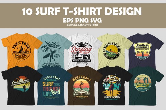 10 Surf Tshirt Designs: A Graphics & Illustrations Review