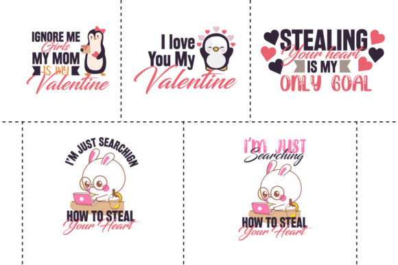 5 Valentine T-shirt Designs: Graphics & Print Templates