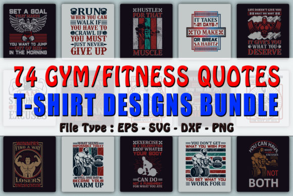 Trendy Gym Fitness Quotes Graphics & T-Shirt Designs
